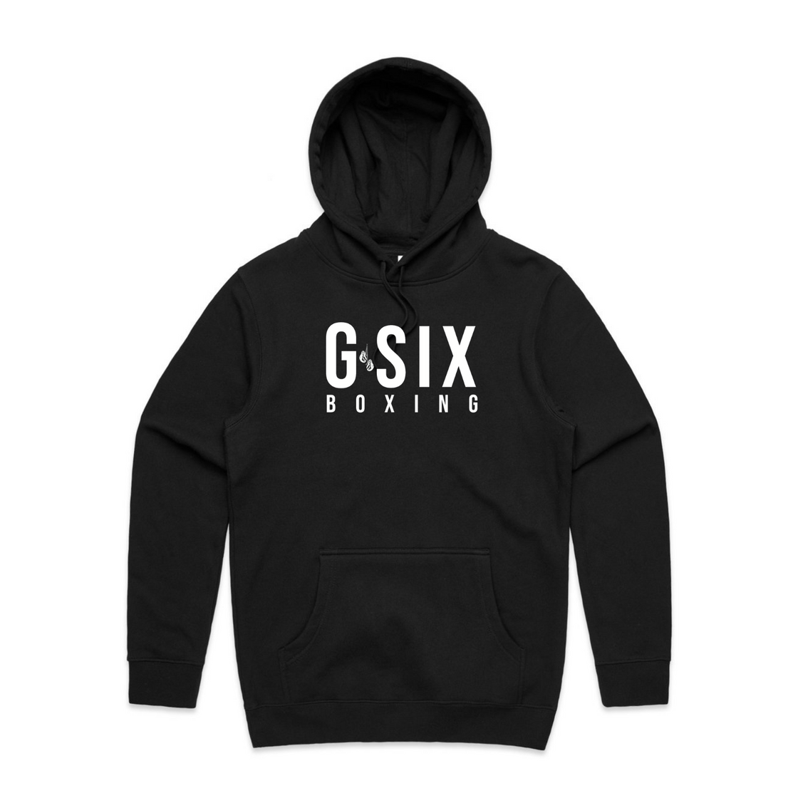 G-Six Boxing Hoodie - Black w/ White